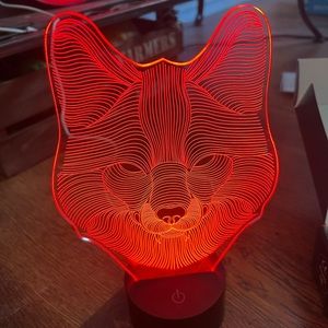 3D acrylic wolf lamp
